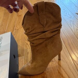 Nine West Tan Suede Heeled Boots
